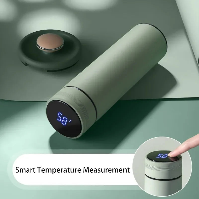 500ml Smart Water Bottle Stainless Steel Thermos Temperature Display Leakproof Vacuum Flasks