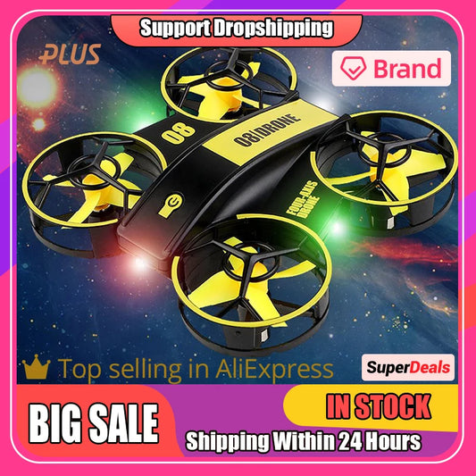 RH-821 08 Drone Mini Quadcopter Lighting UFO Drone Fixed Altitude Remote Control Aircraft Children Toys